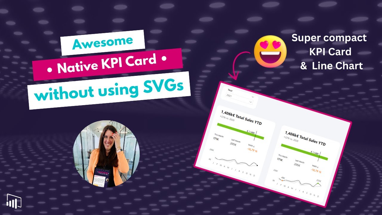 Power BI Compact KPI Card Line Chart– No SVGs, 100% Native Solution!