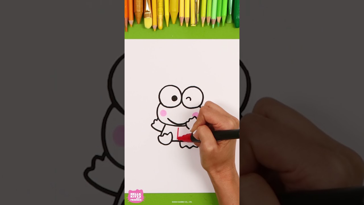 Draw #keroppi and Den Den! #Shorts #howtodraw
