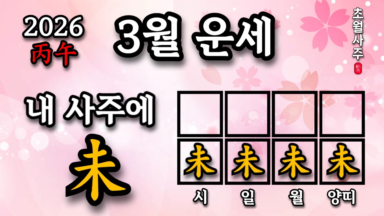 [3월운세] 내 사주에 미(未)가 있으면, 신묘월에는?