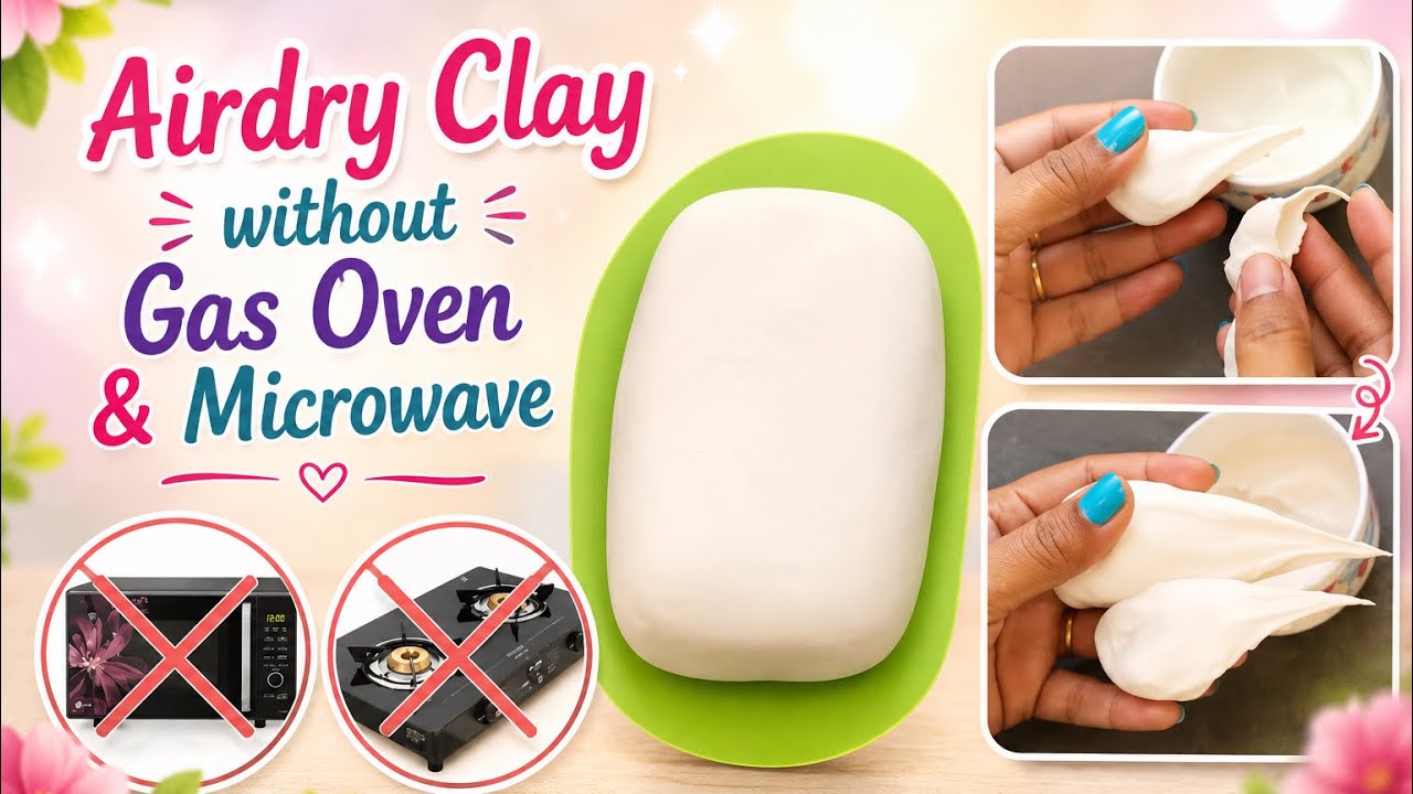 Air dry clay without gas oven & microwave | Cold Porcelain Clay