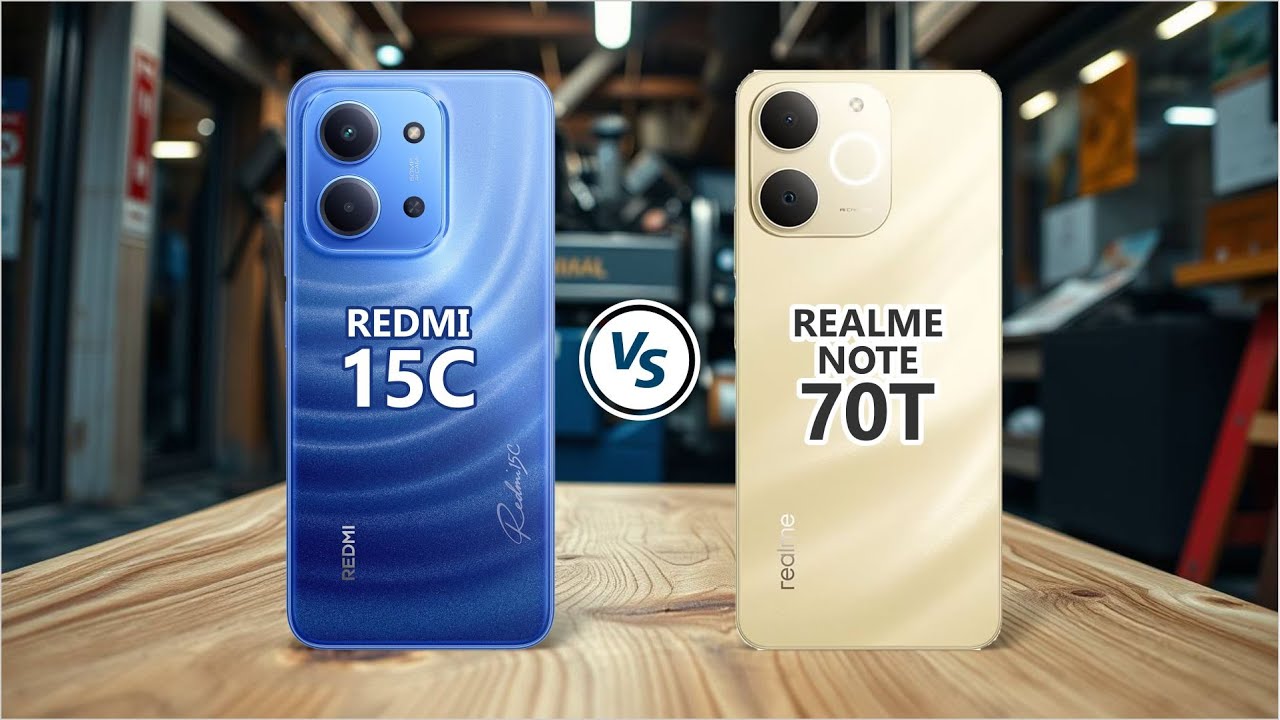 REDMI 15C vs REALME NOTE 70T | Camera, Battery, Chipset, Display & Full Comparison!