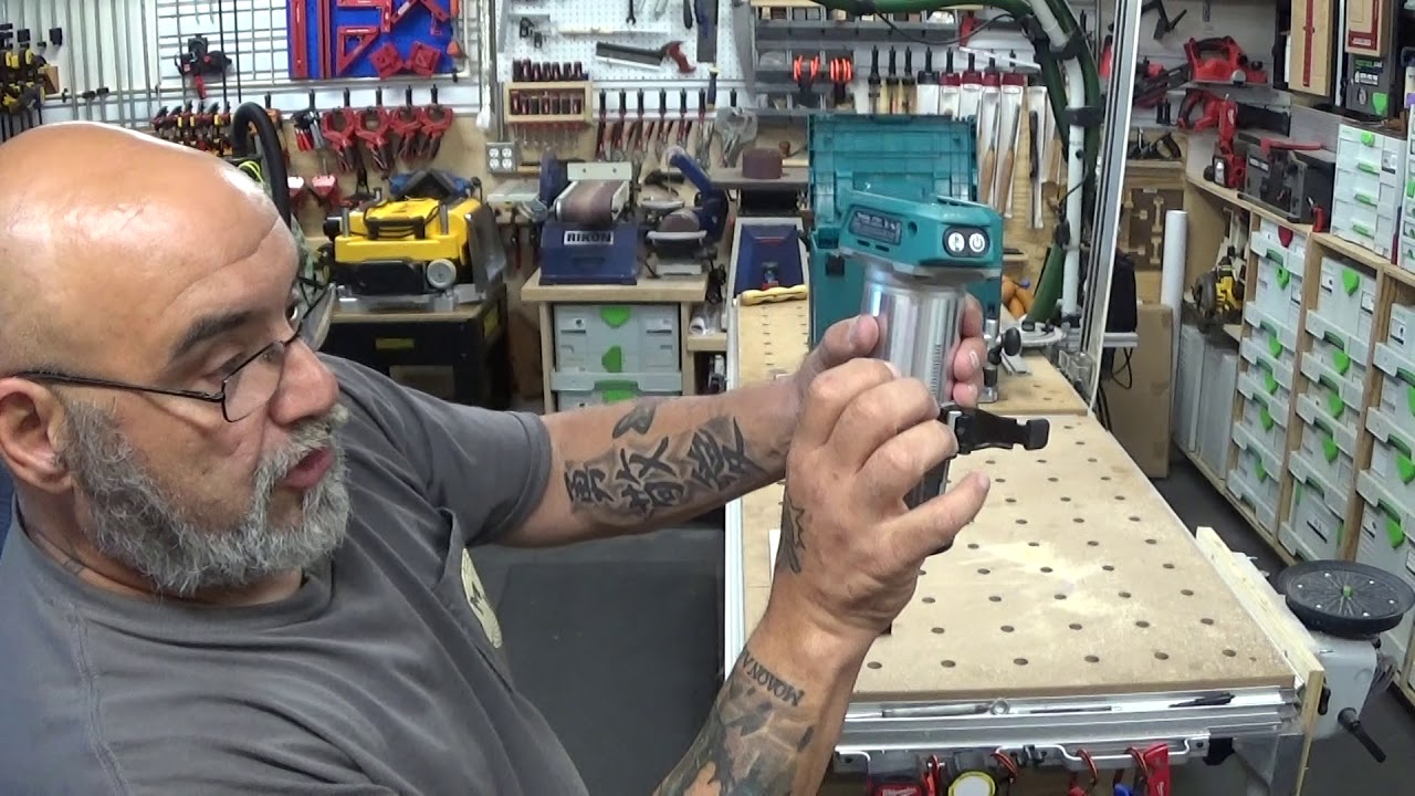 Demo of Makita 18 Volt cordless trim router.