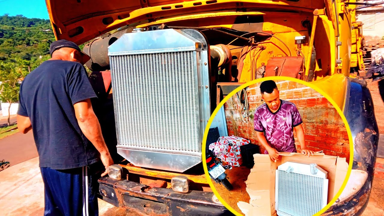 TERMINAMOS DE COLOCA O RADIADOR  DE ALUMÍNIO (FICO BEN BONITO NO 1113 MERCEDES)🙏✌😎