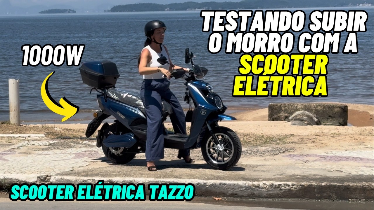 Scooter elétrica de 1000W de potência aguenta subir morro?! 🤔 Testamos com a scooter elétrica Tazzo!