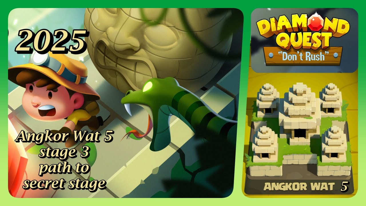 Diamond quest: Don't rush! Angkor Wat 5 stage 3 path to secret stage #diamondquest #diamondgame