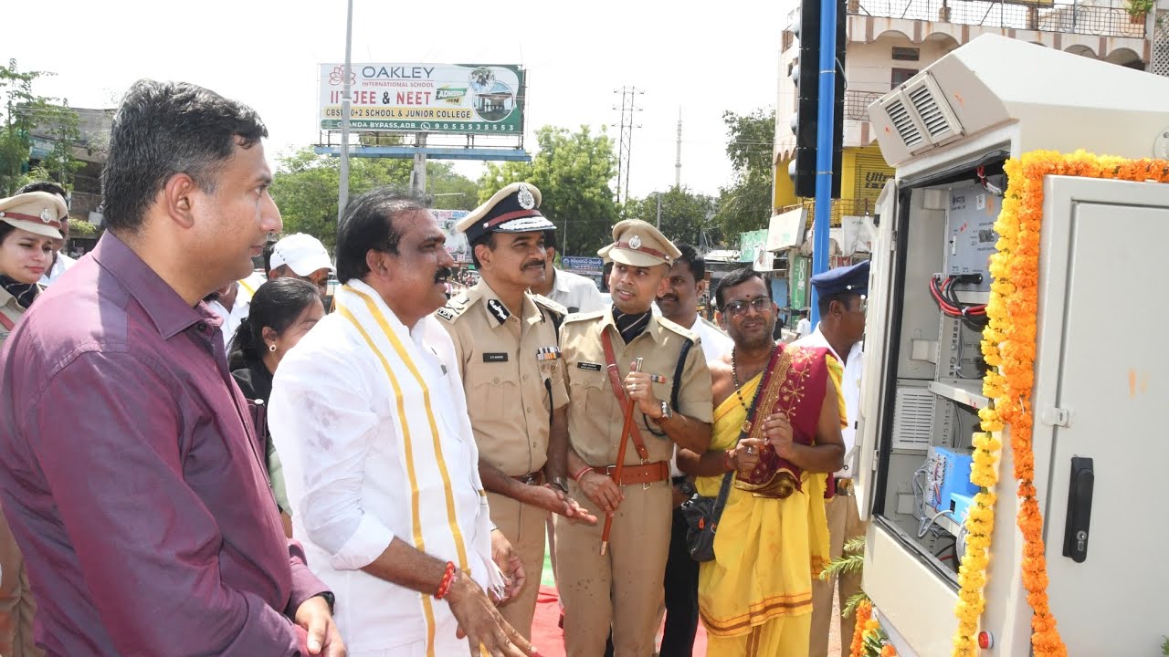 DGP C.V. ANAND STRESSES ROAD SAFETY, LAW & ORDER; INAUGURATES SIGNAL IN ADILABAD