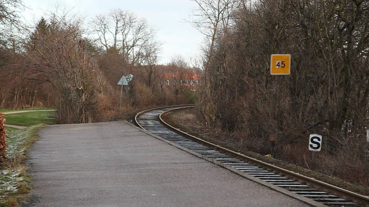 Commuter train passing Lyngby Local Station