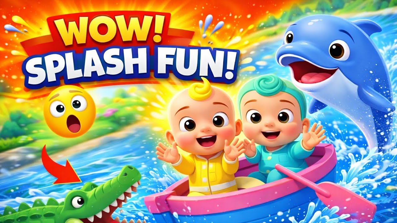 Row Row Row Your Boat Song 🚣‍♂️ | Fun Kids Nursery Rhymes | Crocodile, Lion & Animal Adventure Song