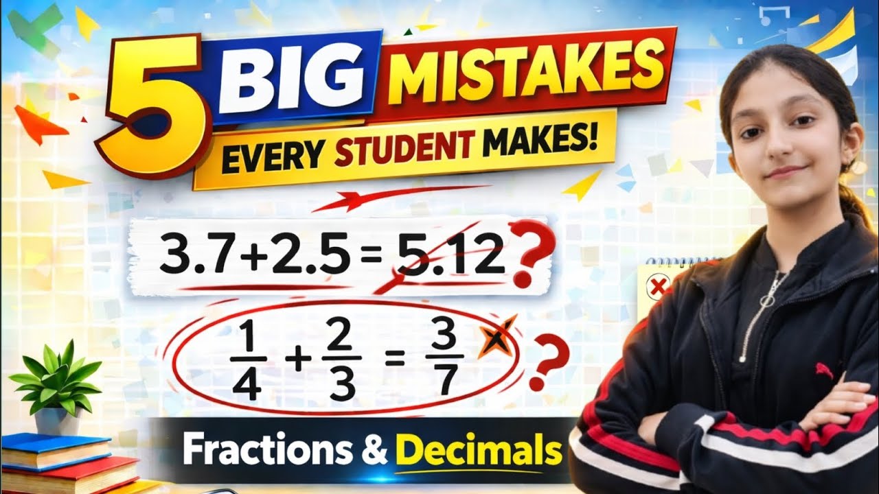 5 Common Mistakes in Fractions & Decimals 😱 | Don’t Lose Marks in Exam!