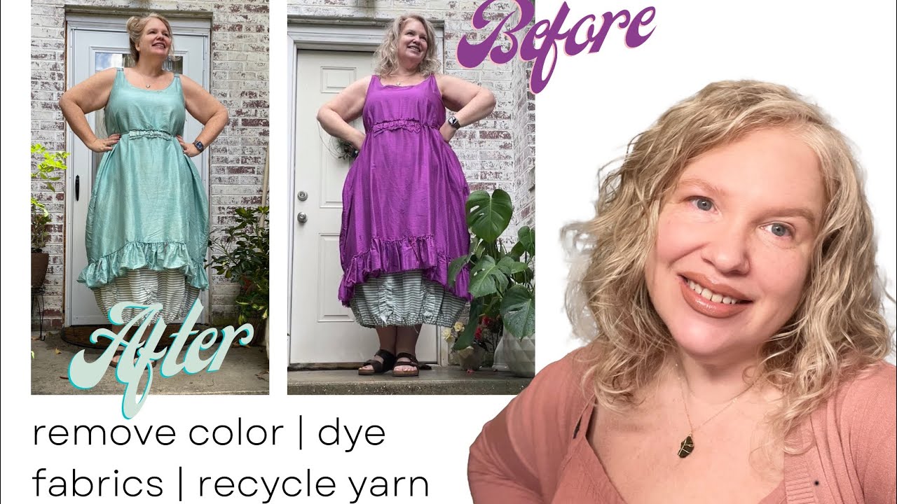 Upcycling Clothes and Yarn-Rit Color Remover Teal Dye Overdying Bleaching + Recycling Yarn