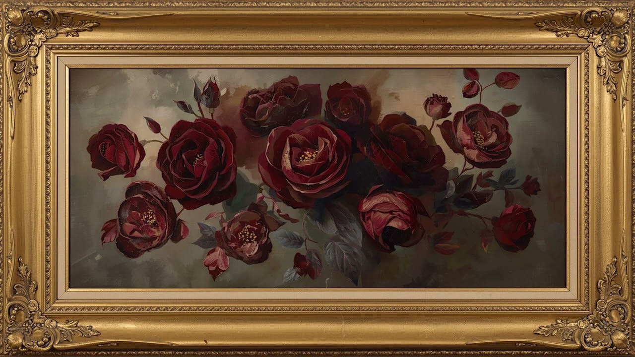 Elegant Classical Painting Ambience | Vintage Roses Art | Relaxing Background (2 Hours)