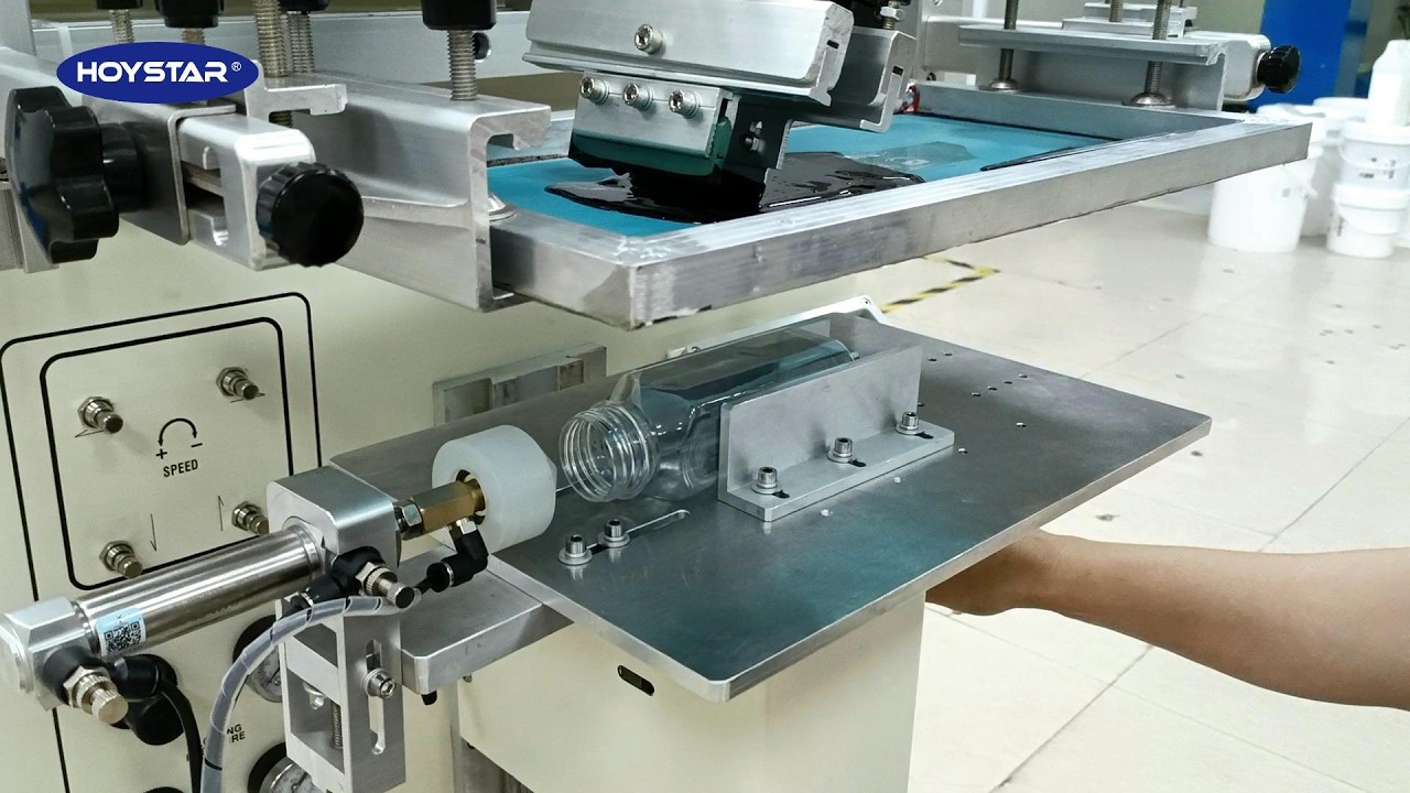 How Square Plastic Bottles Are Screen Printed, the Screen Printing Machine