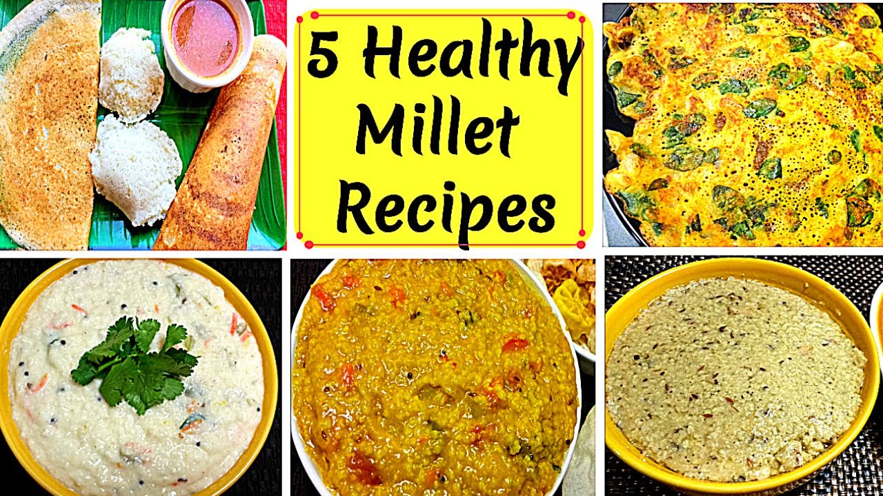 சத்தான 5 சிறுதானிய ரெஸிபி || Millet Recipes || 5 Healthy Millet Recipes in Tamil || Healthy Recipes