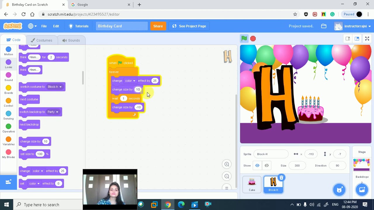 Scratch tutorial in hindi|Scratch animated Birthday card|Scratc| scratch birthday cake|scratch jr