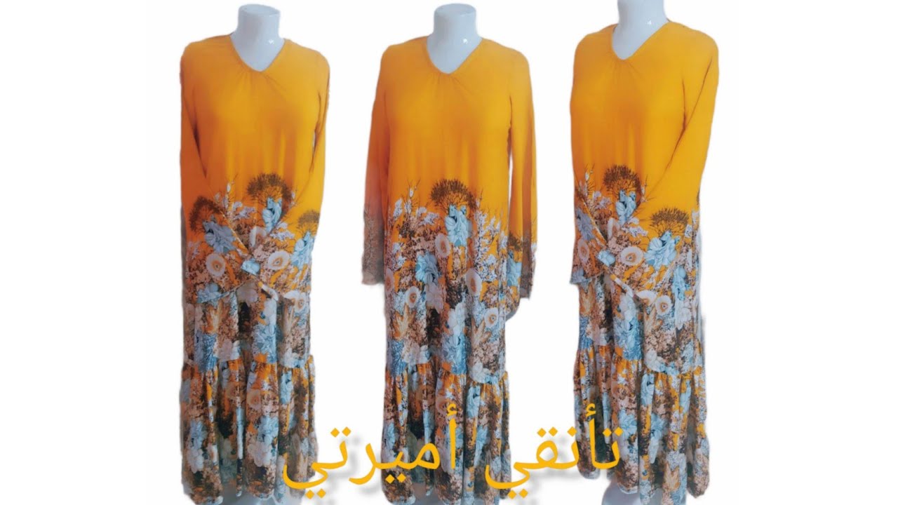 فستان صيفي تركي رااائع 😍بتفاصيل جديدة مع طريقة التعامل مع ثوب بزواقة فالعرضA 😍beautiful summer dress