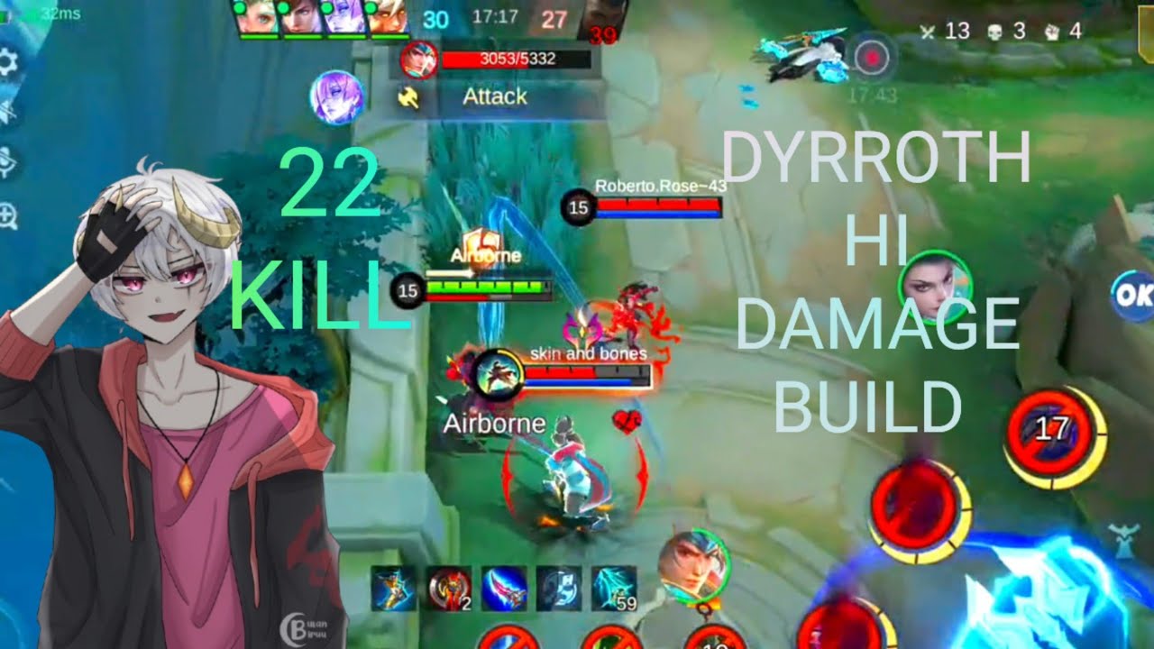 DYRROTH HI DAMAGE BUILD One SHOT ITEMS #mobilelegends #mlbb #meme 