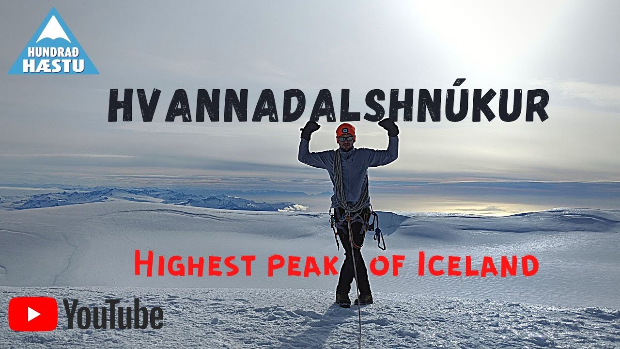 Hvannadalshnúkur (2,110 m.) - The highest mountain of Iceland - Dangerous Hryggjaleið route.