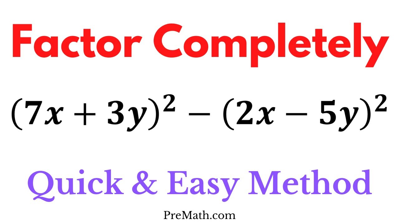 How to Factor Difference of Two Squares - Quick & Easy Method