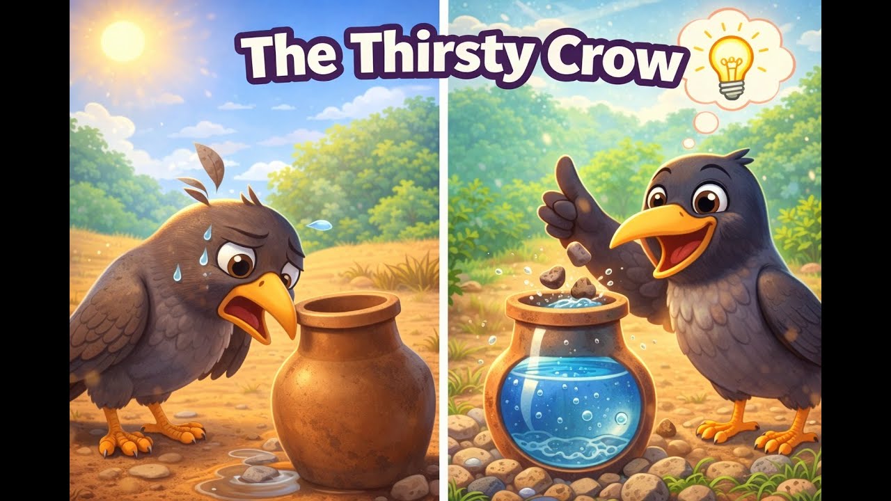 The Thirsty Crow Story 🐦 | Learn Problem Solving with  @TalesBee   || #thirstycrow #clevercrow