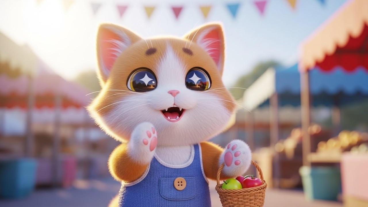 Китти отправляется за покупками на фруктовый рынок 🐱🍎🧺 | Мультфильм для детей и весёлые приключения