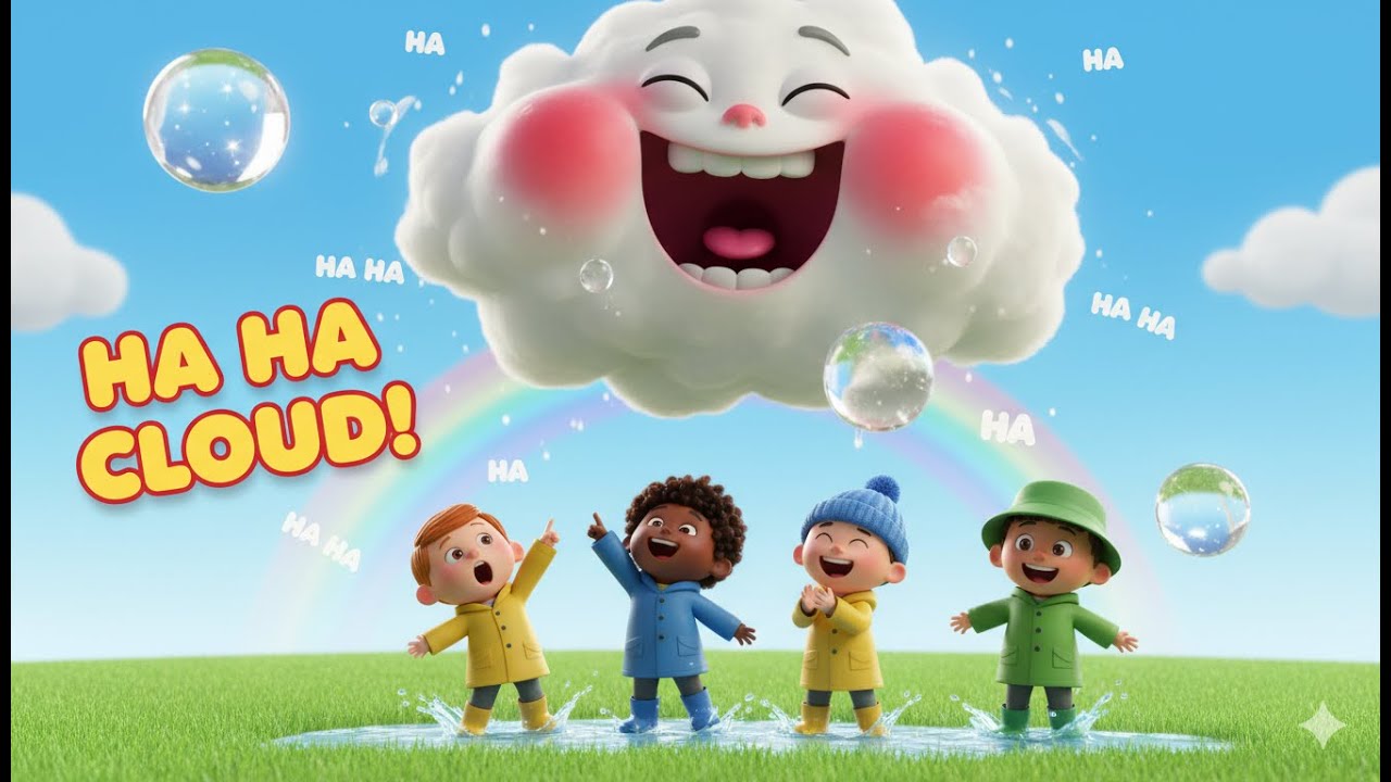 ☁️😂 Ha-Ha-He-He! The Funny Cloud Song | 3D Cartoon Nursery Rhyme| Hindi Kids Cartoon