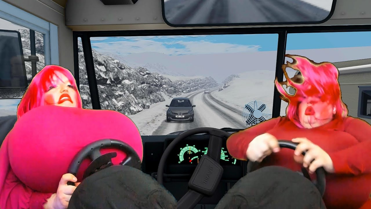 Valorie Drives a School BUS on ICE...