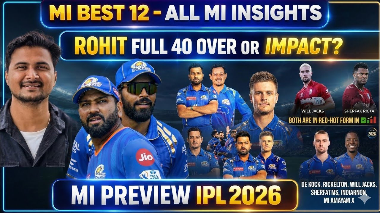 MI Playing 12 Revealed ! Rohit Sharma Full 40 Overs or Impact? Mumbai Indians Preview IPL 2026 