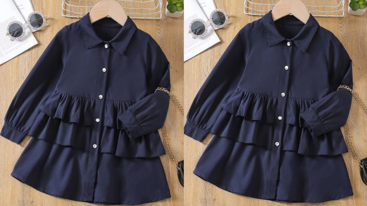 Very Easy Baby Frock Cutting and stitching with Frill and Full sleeves Baby Frock