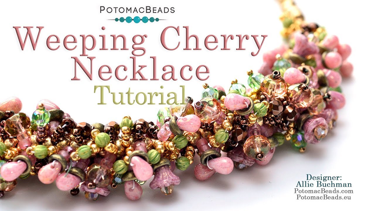 Weeping Cherry Necklace - DIY Jewelry Making Tutorial by PotomacBeads
