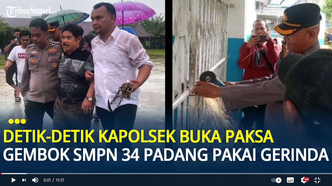 Detik-detik Kapolsek Koto Tangah Buka Paksa Gembok SMPN 34 Padang, Buntut Siswa Terlambat ke Sekolah