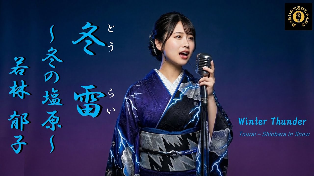 【演歌】冬雷（とうらい）～冬の塩原～　　若林郁子　　〈Winter Thunder〉When Winter Breaks the Silence　冬の塩原に鳴る雷は、彼女の心そのものだった。