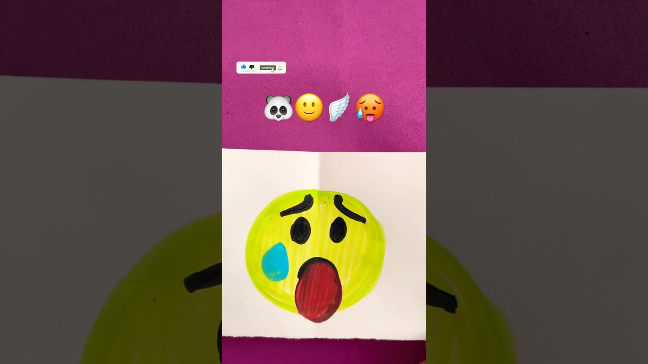 So satisfying 🐼🪽🥵#shorts #drawing #art #relaxing #emojis #viral #trending #asmr painting