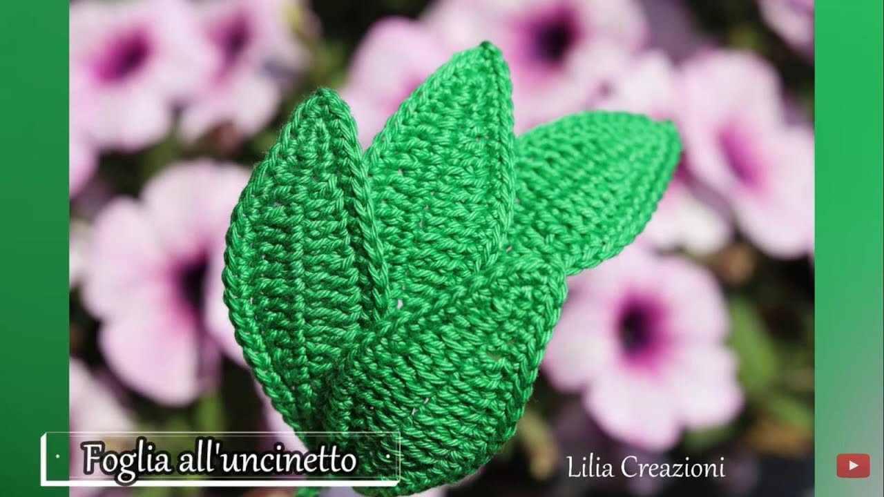 Foglia per fiori all'uncinetto