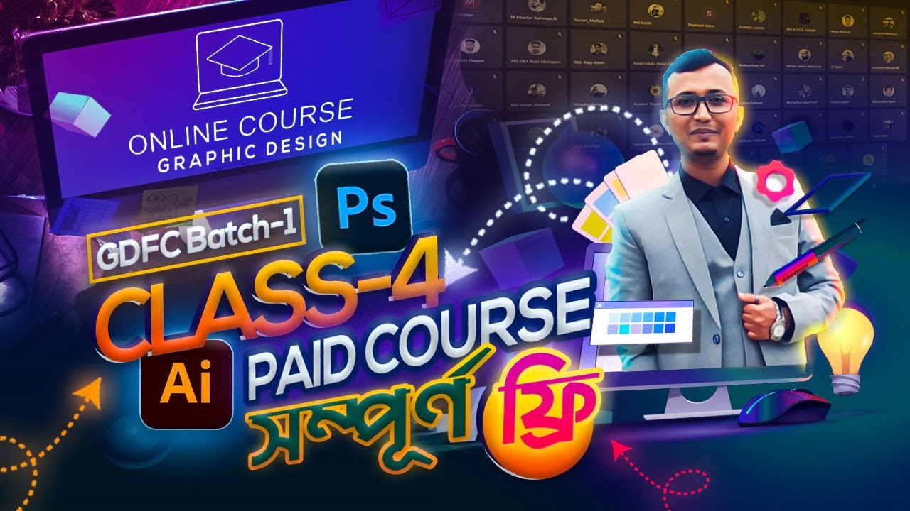 Graphic Design Online Live Class | Batch-1 | Class-4 | Photoshop | Olpo Shikhi Dot Com