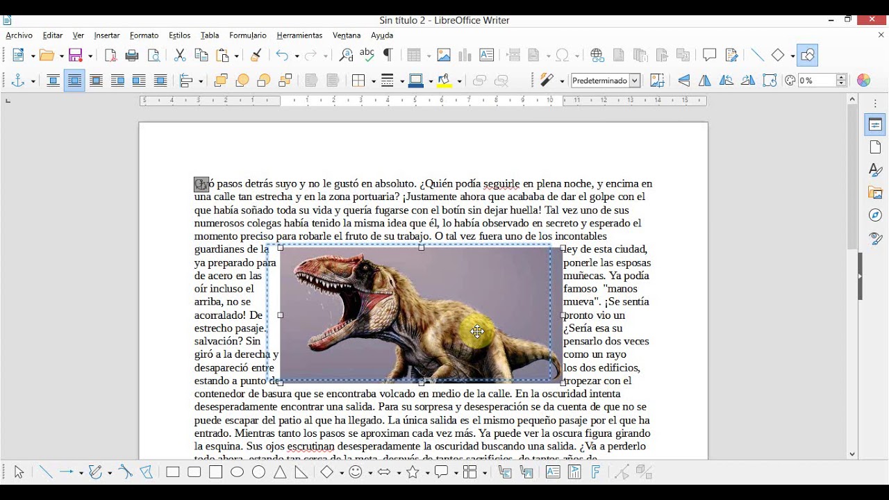 Tutorial- libreoffice 7.1.0 - Writer- imagenes (5) insertar recortar posicion ajuste de texto