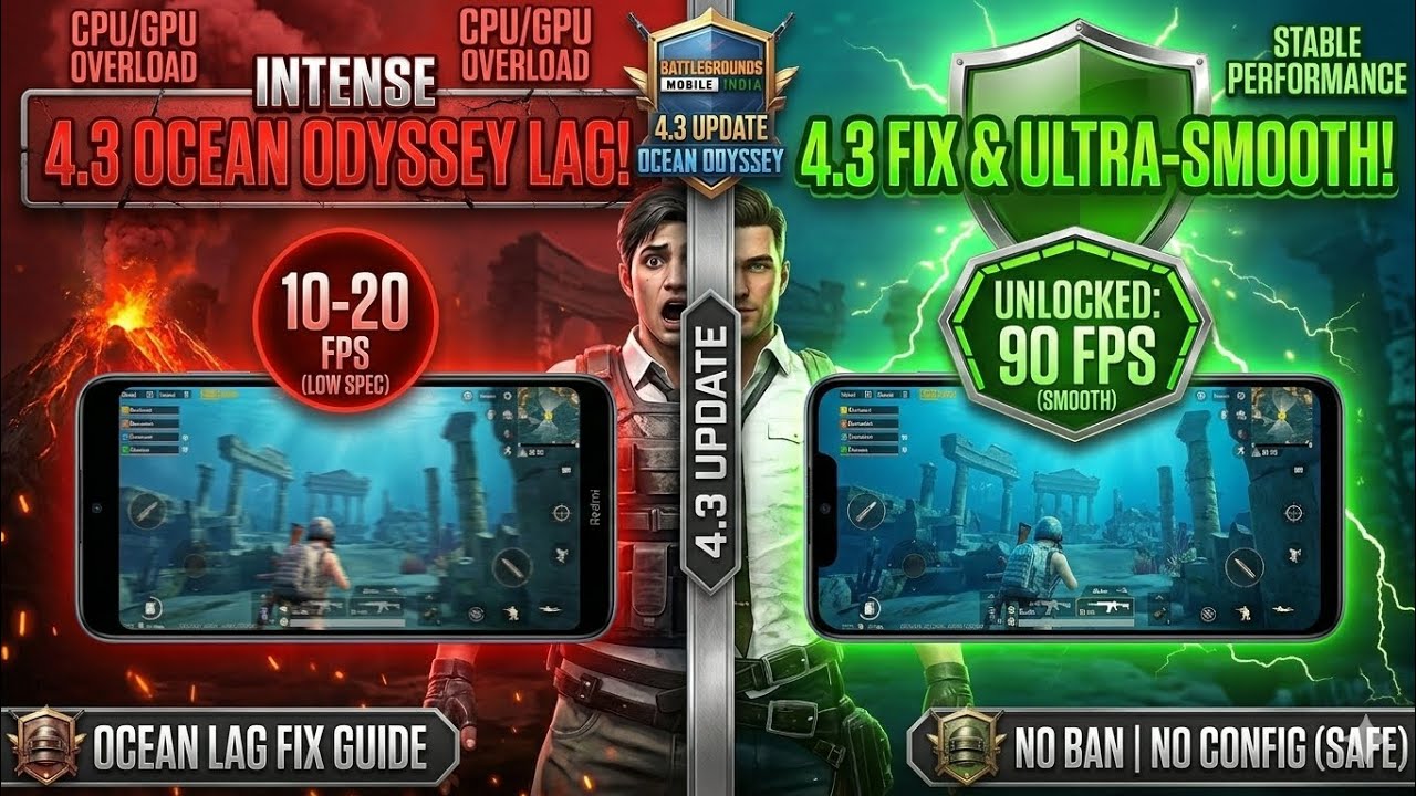 BGMI 4.3 Update Lag Fix! 🚀 How to Get Smooth 90 FPS on 2GB/3GB RAM (100% Working - No Config) 2026