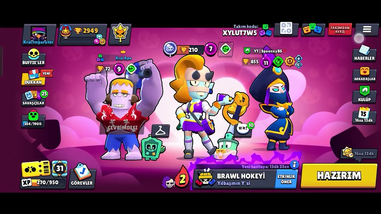 Kuzenimle ve arkadaşımla oynadık brawl stars part 66