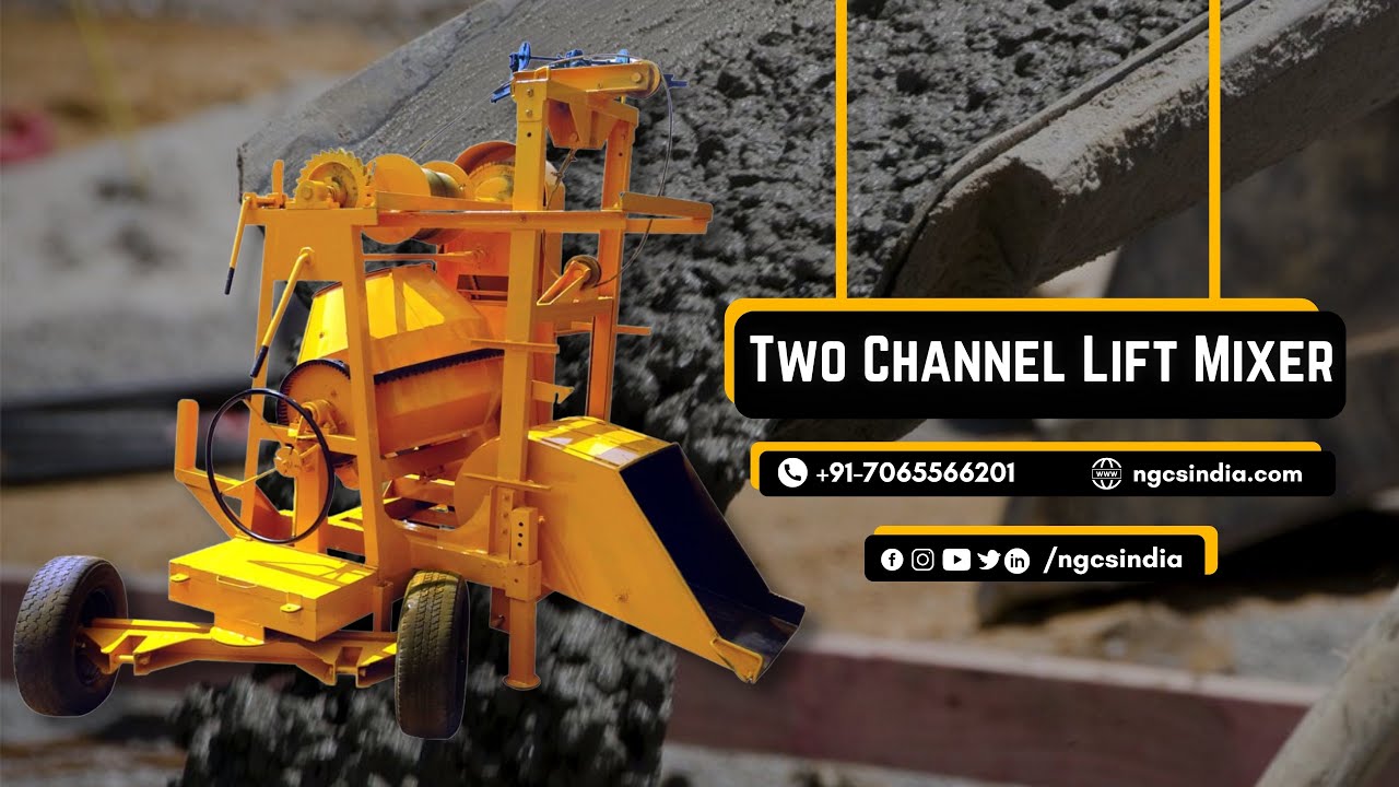 CONCRETE MIXER WITH LIFT HOIST / 2 CHANNEL LIFT MIXER / 2 POLE LIFT MIXER / 07065566201/ NEXTGEN