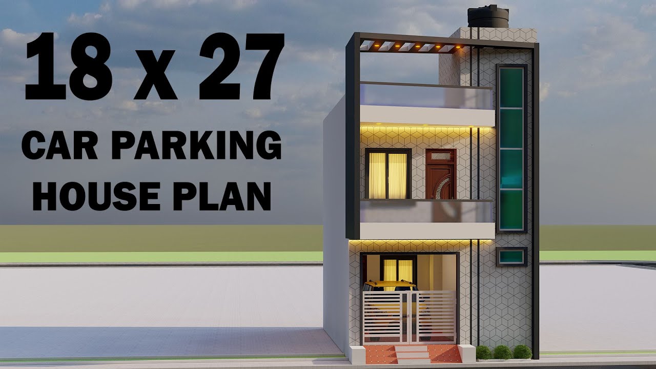 18x27 Small Car Parking House Design,Best Small House Elevation