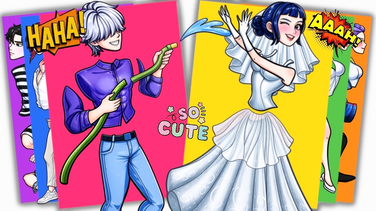 Funny Wedding HUNTRIX ZOEY With SAJA BOYS - KPOP DEMON HUNTERS | Sticker Book DIY