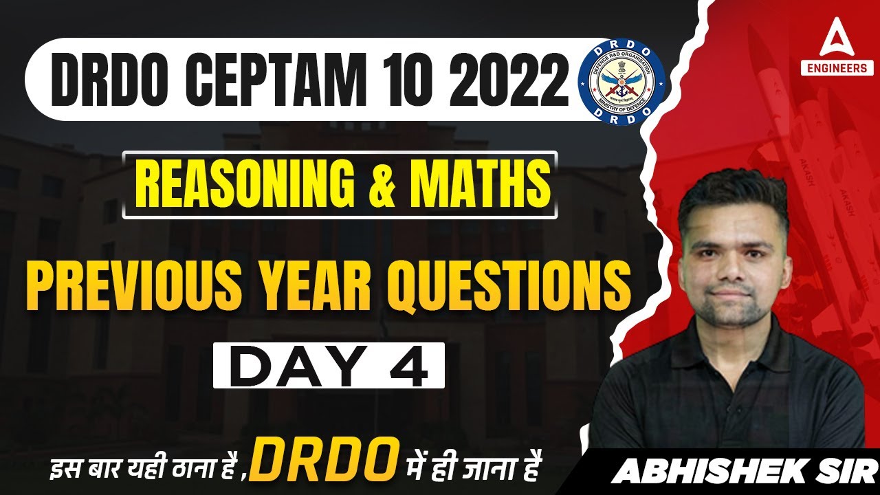 DRDO CEPTAM 10 Previous Year Question Paper #4 | DRDO Maths & Reasoning | DRDO CEPTAM 10 2022