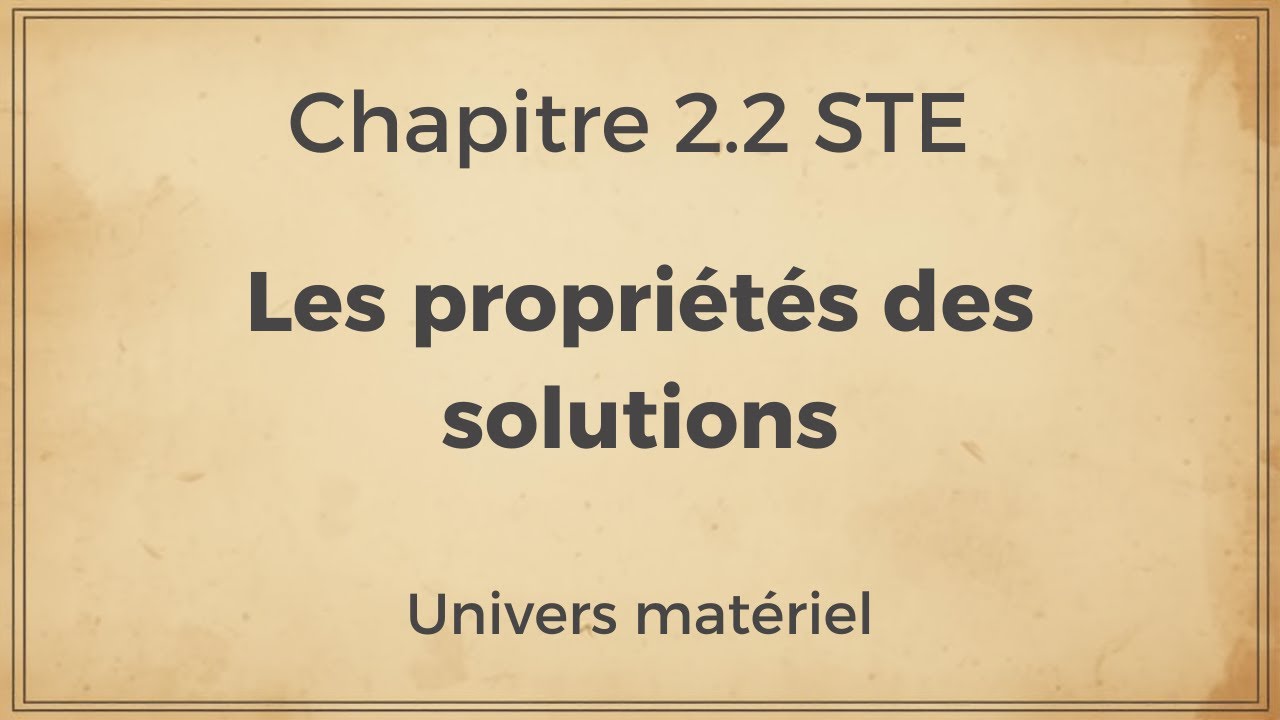 Chapitre 2.2 : La dilution et la concentration molaire