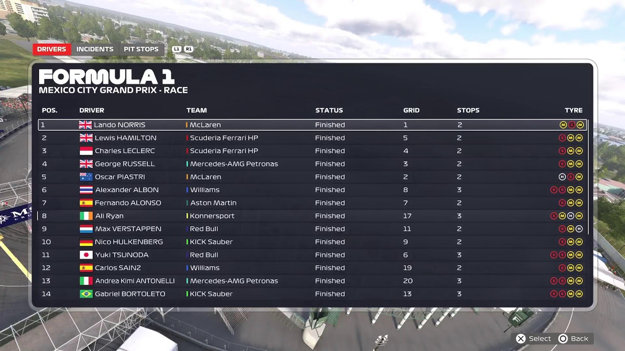 F1 25_Driver Career Season 2 KonnerSport Team Mexico Race Round 20