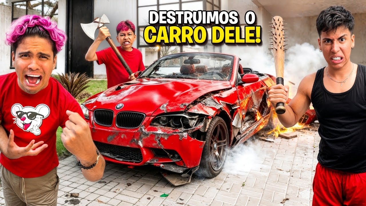 DESTRUÍMOS O CARRO DO ROBSON ABREU E ELE SURTOU 😱