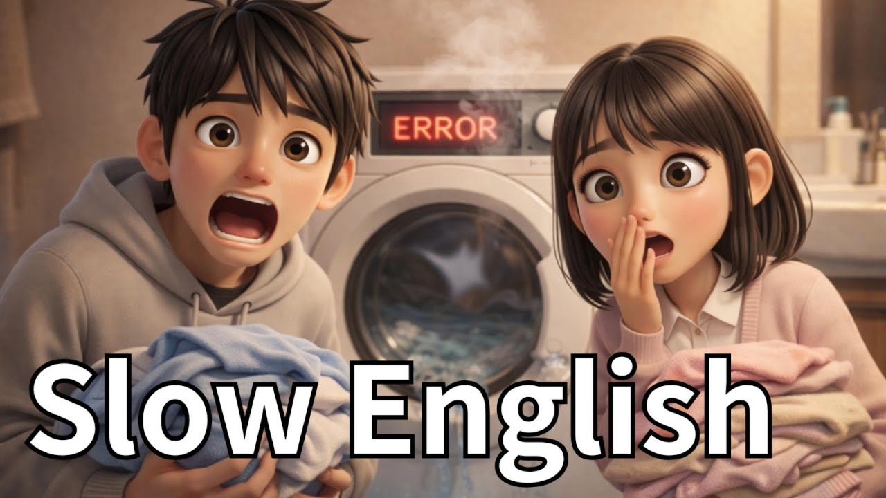 Uh-Oh! The Washing Machine Broke |  Slow and Easy English For Beginners