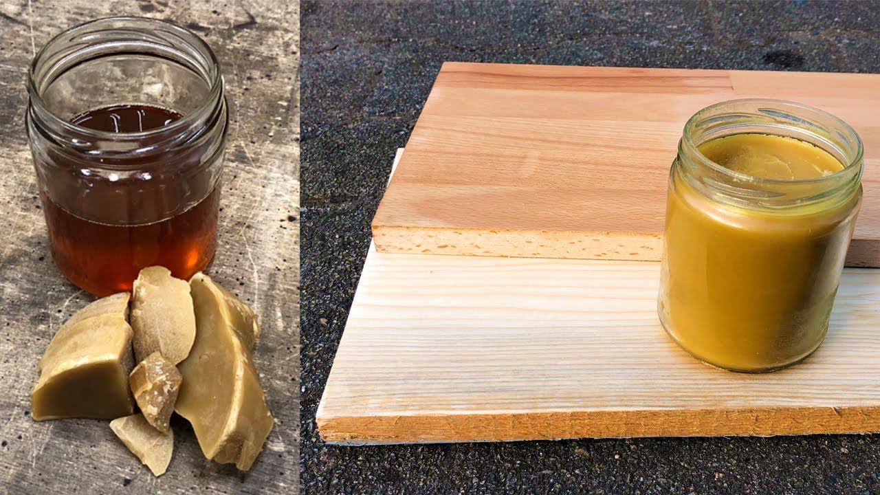 Homemade Woodwax from beeswax and linseed oil / Holzwachs aus Bienenwachs und Leinöl