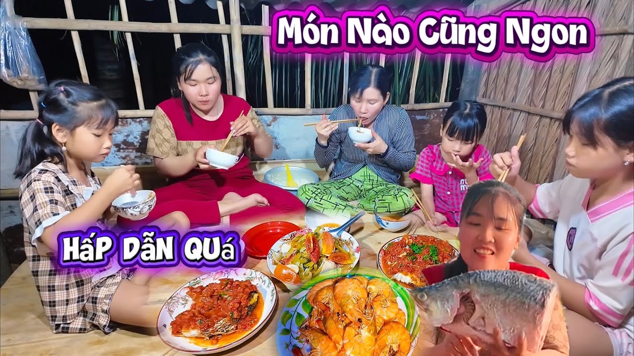 Bắt Con Cá Siêu To_Lên Nhà Cha Mẹ Làm Bữa Cơm Với Món Cá Sốt Cà Và Canh Chua Dưa Cải Quá Hấp Dẫn…