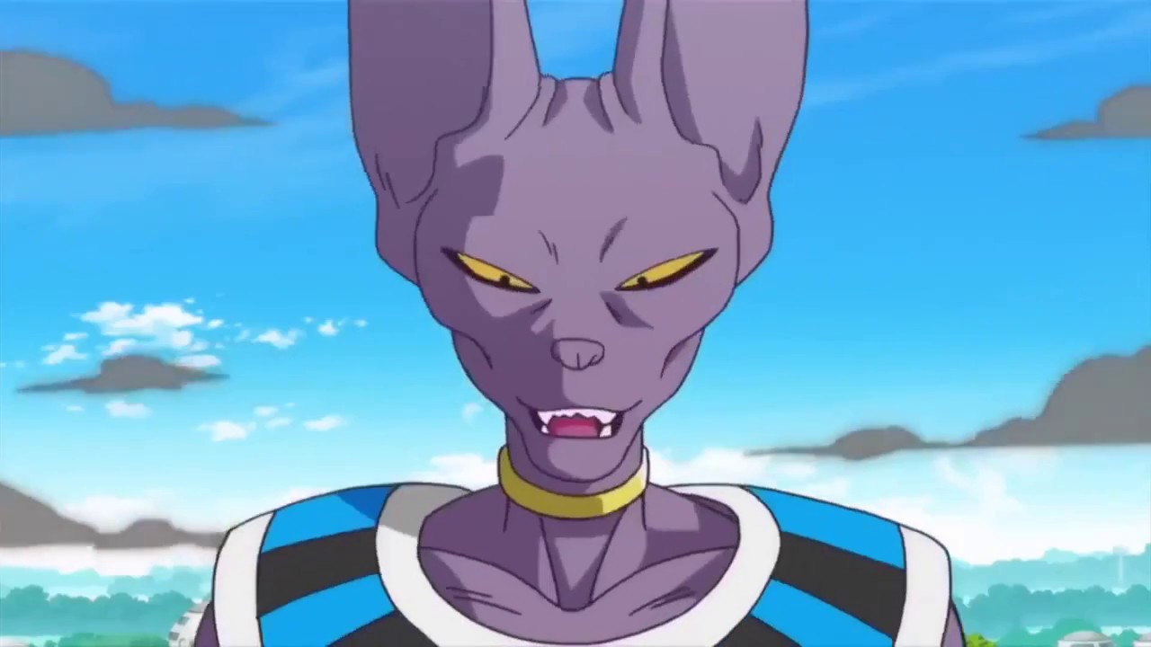 DBZ battle of gods Beerus vs Vegeta + Beerus slaps Bulma (dub)