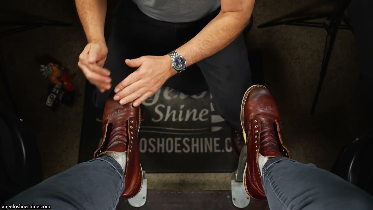 The MOST Relaxing Shoe Shine! | Angelo Shoe Shine ASMR