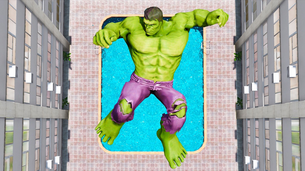 HULK CRAZY JUMPS/FALLS #1 (GTA 5 Hulk Best Fails)